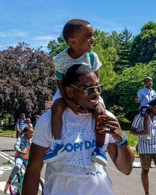 Volunteers helping kids