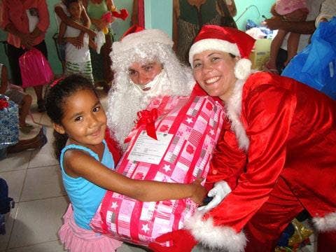 Kids with santa