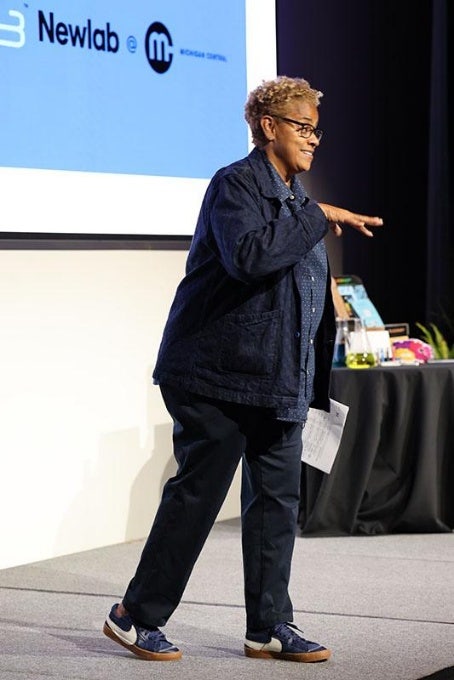 Bradley Melissa giving a speech