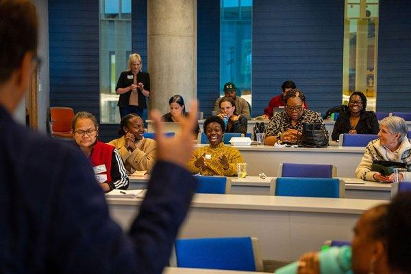 People paying attention to a speech