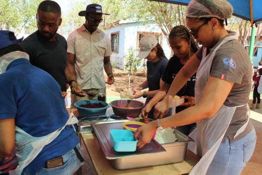 People with food in South Africa