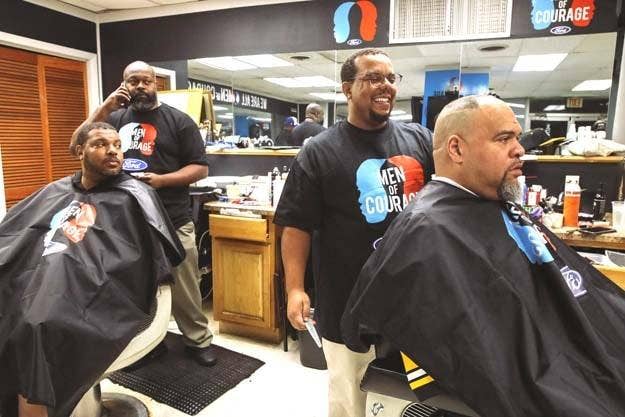 men in a barbershop