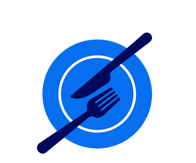 Plate fork and knife icon