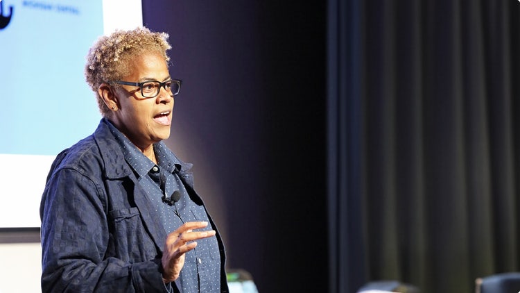 A person giving a speech